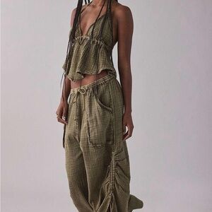 Olive Green Women's Jumpsuit out from under